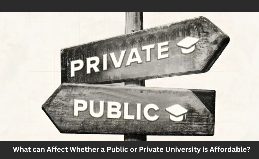 what can affect whether a public or private university is affordable?